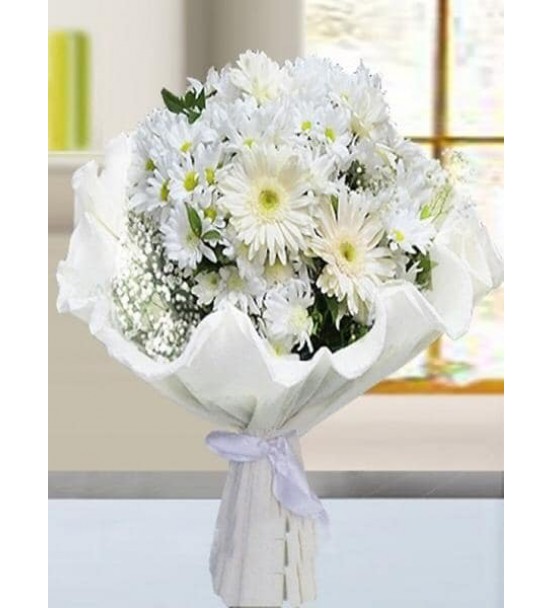 Beyaz Gerbera Buketi